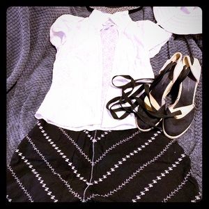 Ann Taylor Embroider White Loft Shirt